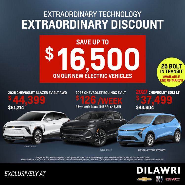 Gatineau GM promo fevrier vehicules electriques EN