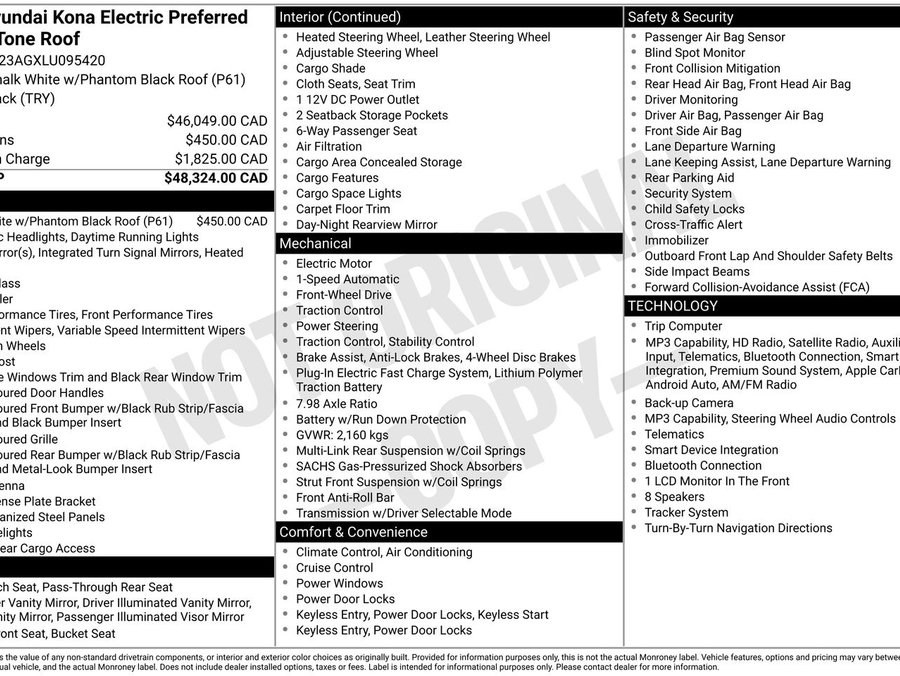2020 Hyundai Kona Electric 2020 White