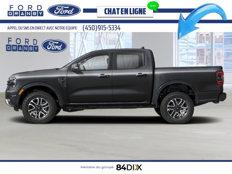 Ford Ranger LARIAT cabine SuperCrew 4RM caisse de 5 pi 2026 Noir ombre