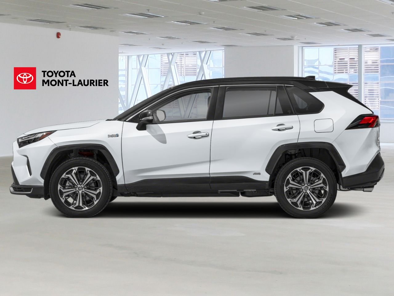 Toyota RAV4 hybride rechargeable 2025 Frisson glacé nacré avec toit noir Mont-Laurier - photo #2