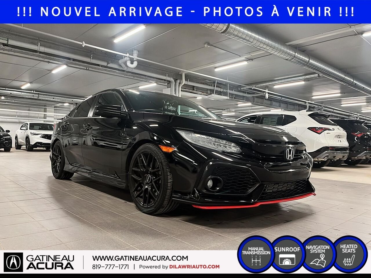 Honda Civic SI 2019 Noir Gatineau - photo #2