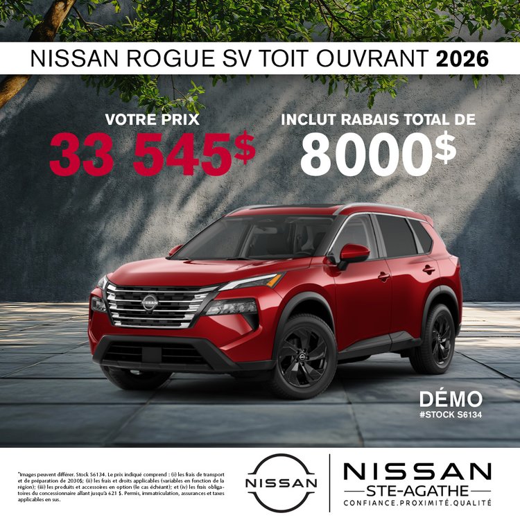 Nissan ste agathe promo juin Rogue SV 2026 FR